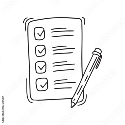 A form with a tick marked beside a blank field