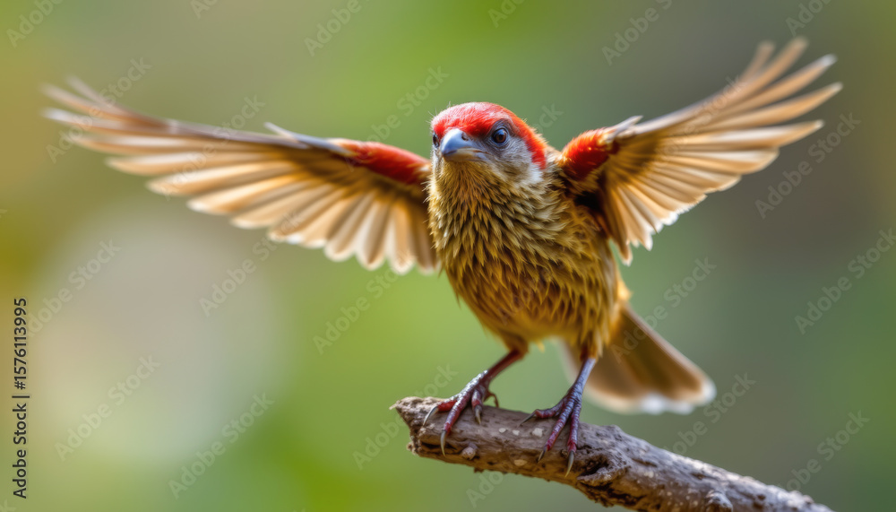 Fototapeta premium a close up of a red legged honeycreeper with intricate, vibrant feathers