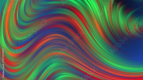Vibrant abstract technology background colorful loop wave patterns blending red, green, blue and orange in fluid motion