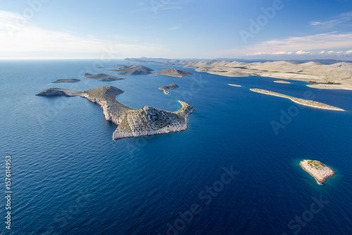 Mana island in Kornati National Park from the air