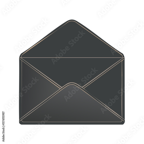 Open Dark Envelope with Light Outline Communication Concept Message Correspondence