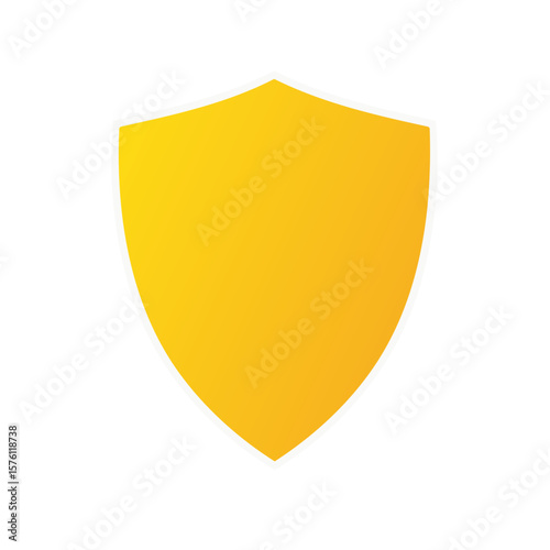 Isolated Yellow Shield Illustration Showing Protection Security and Defense Icon