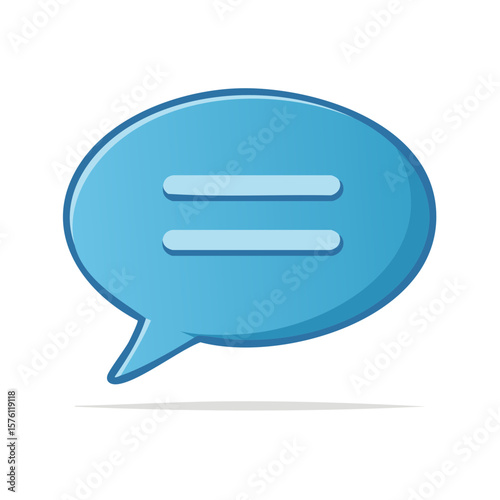 Blue speech bubble illustration with dialogue symbol for messages and web use