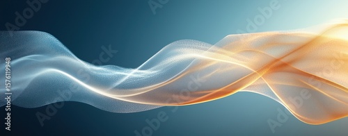 Canister spray substance Abstract waves of light swirling in blue and orange tones, creating a sense of movement and tranquility.