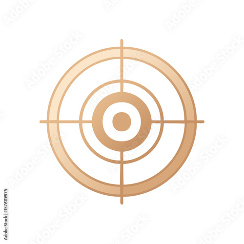Target with crosshairs depicts precision targeting and focus in warm golden gradient design highlighting center accuracy