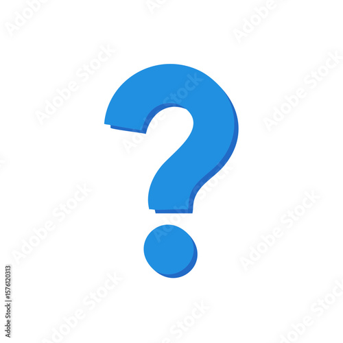 Bright Blue Question Mark Illustration, Symbol of Uncertainty and Inquiry