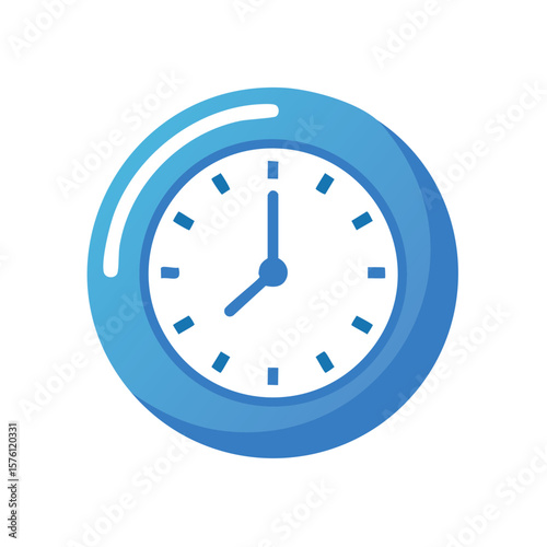 Time is running out in blue circle round clock telling time symbol