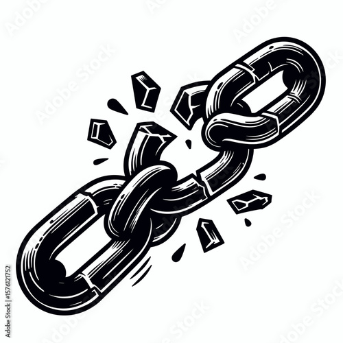 Broken metal chain