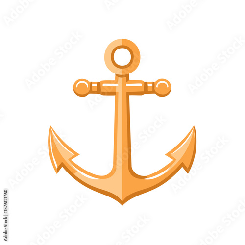 Vibrant Golden Anchor Illustration for Nautical Themes and Creative Projects