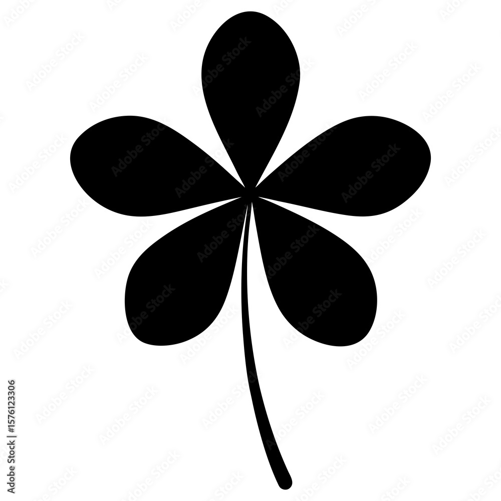 Black five leaf clover silhouette plant nature Black five leaf clover silhouette plant nature