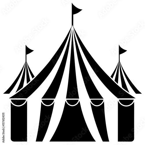 Classic circus tent with multiple flags big top entertainment