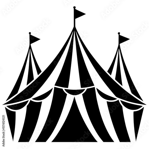 Classic circus tent with multiple flags big top entertainment