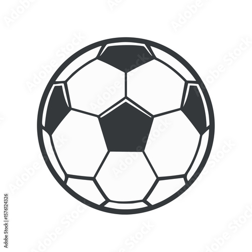 Modern football emblem illustration of a soccer ball with hexagonal and pentagonal patch pattern for sports activities