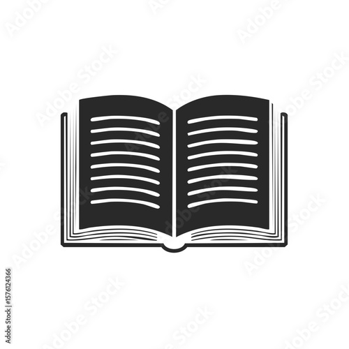 Open Book Graphic Illustration for Education or Literature Symbol Design Icon