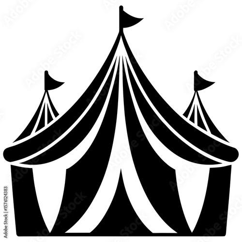 Classic circus tent with flags big top entertainment
