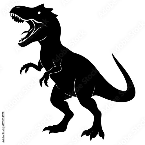 Fierce black tyrannosaurus rex roaring t rex dinosaur