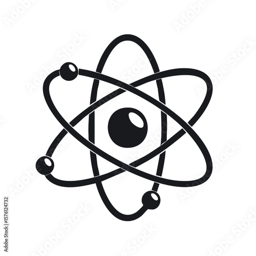 Atomic Structure Illustration, Revolving Orbitals, Particle Physics, Scientific Model