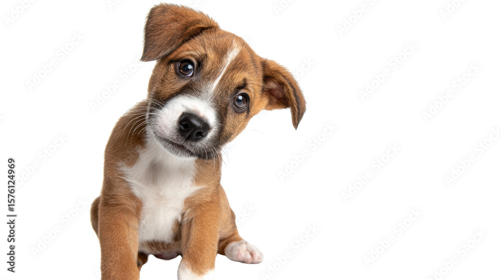 Adorable puppy with a curious expression, isolated on a white background. Adorable puppy with a curious expression, isolated on a white background.