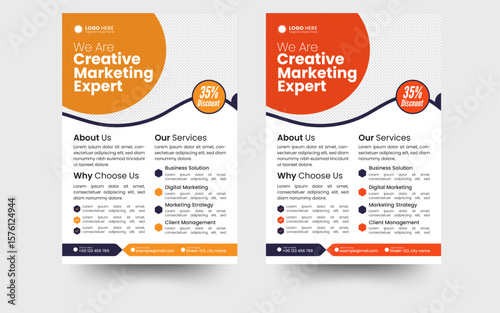 
a bundle of 5 templates of a5 flyer, Flyer template layout design. Corporate creative colorful business flyer template.	