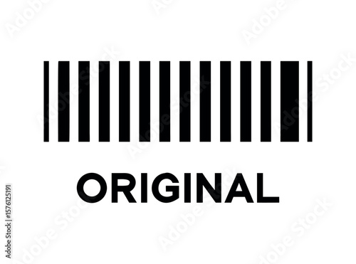 Barcode Design With Original Text Logo Vector