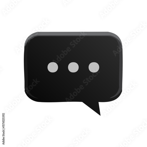 Black speech bubble with three dots indicating typing in progress, or a pause
