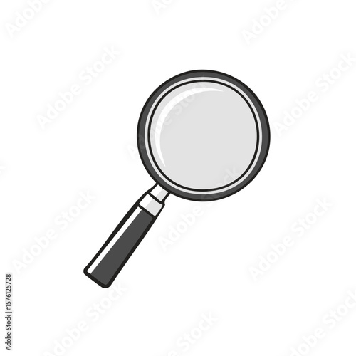A magnifying glass illustration represents exploring, searching, investigating and finding information.