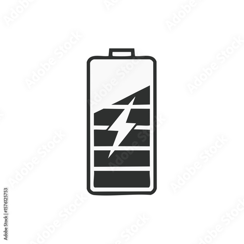 Battery Charging Vector Icon with Lightning Bolt for Energy or Power Symbol Illustration