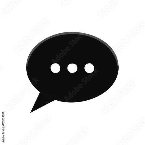 Black speech bubble with three dots symbolizing message or texting icon