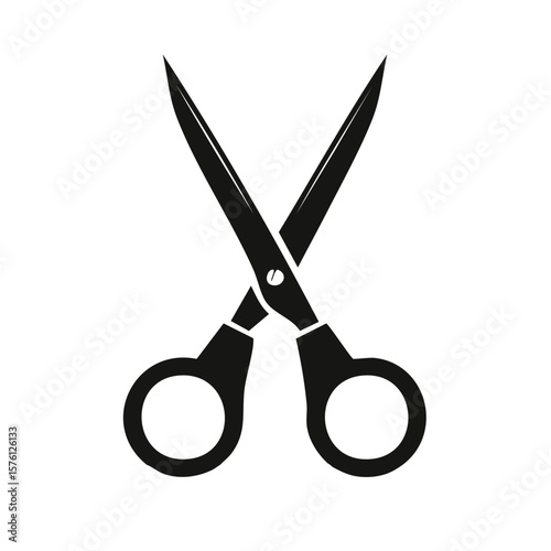 Open Scissors Black Silhouette Sharp Blades Cutting Tool