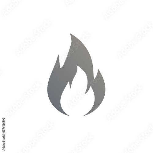 Stylized Flame Icon Burning Brightly Represents Warmth and Energy with Subtle Gradients on Soft White