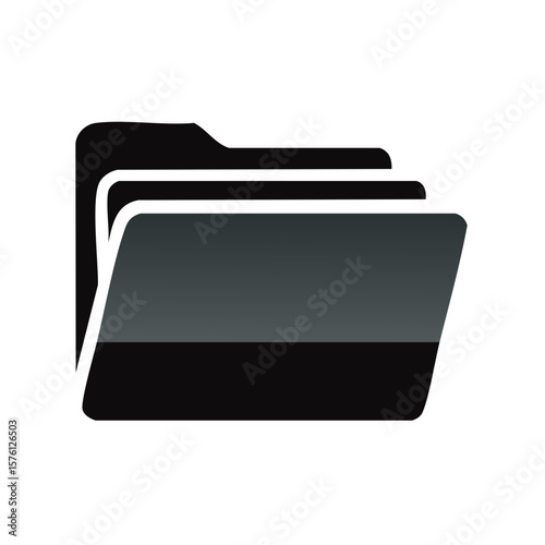 Digital Files, Organized File Storage: Illustrative Folder Icon Vector Graphic