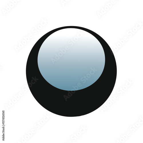 Abstract Circular Graphic Design with Gradient Light Effect and Partial Black Border