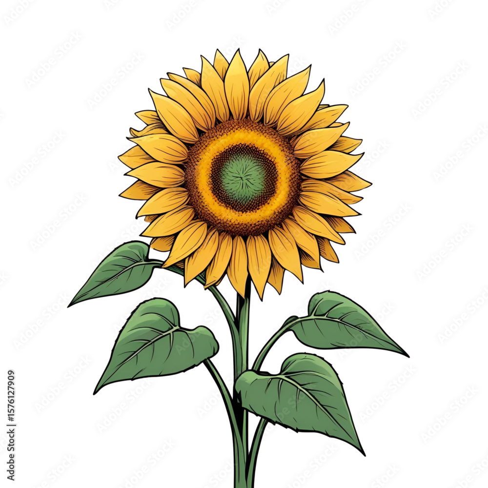 Fototapeta premium sunflower on white background