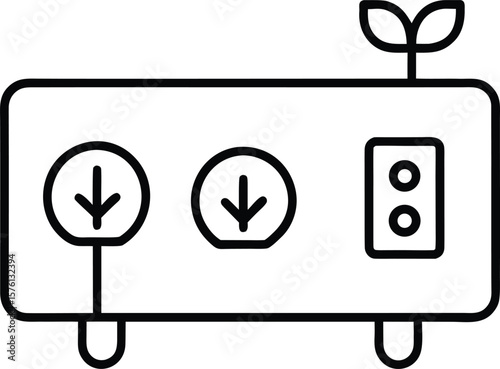 eco switchboard icon vector line art on transparent background