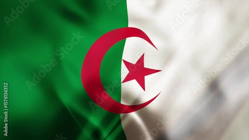 Algerian national flag symbols with star and crescent vector illustrations