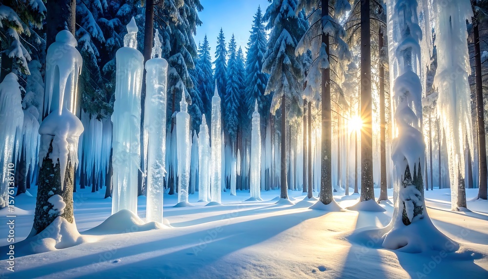 Obraz premium Winter wonderland forest