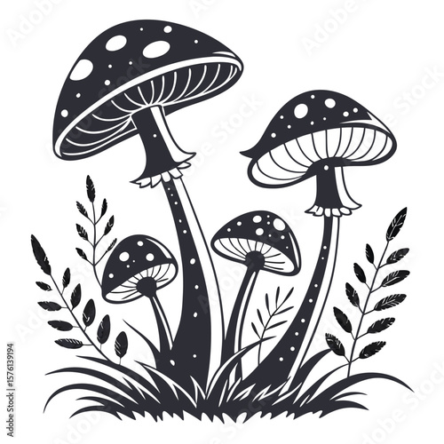 vector illustration of mushrooms