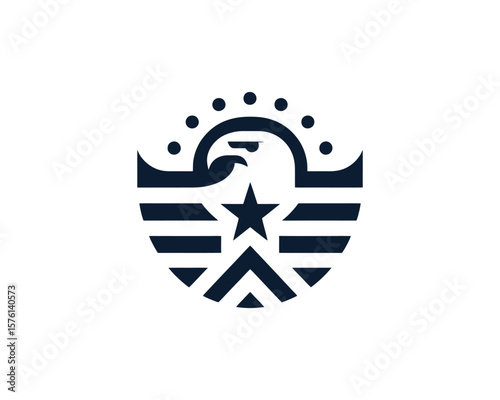 Patriotic eagle emblem bold vector design for american symbolism