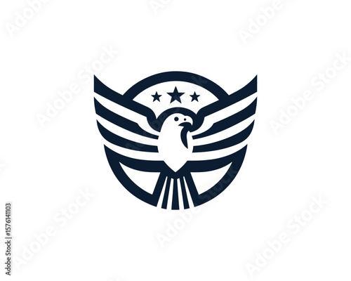 Patriotic eagle emblem vector design for national symbolism