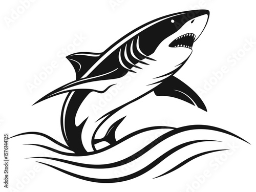 vector illustration of a shark