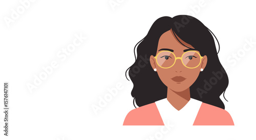 Latina businesswoman with glasses illustration