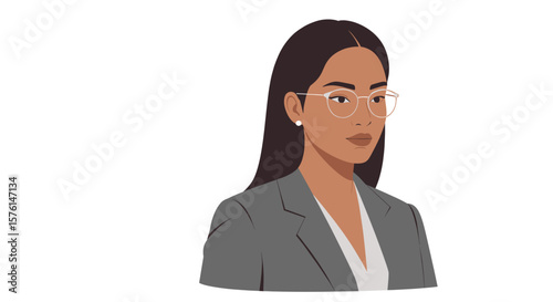 Smart business look with glasses