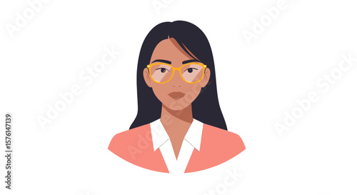 Flat design woman in glasses