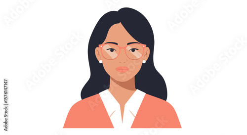 Clean style woman with eyewear