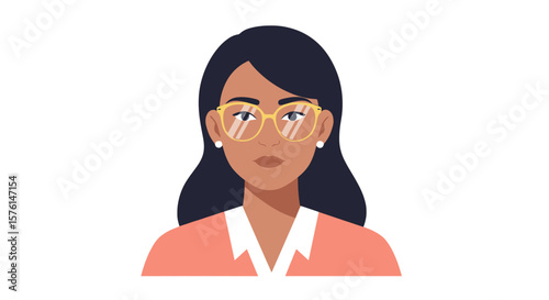 Confident Latina with glasses
