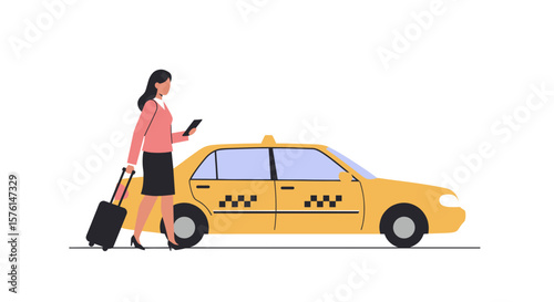 Elegant businesswoman hailing a taxi