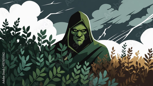  Enraged Figure in Stormy Wilderness