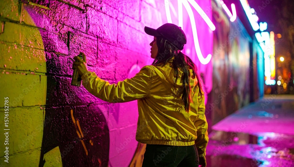 Obraz premium The night is alive with creativity and self-expression.