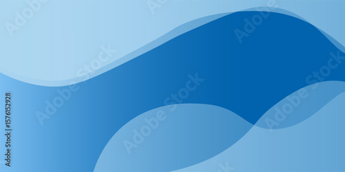 Abstract blue background with simple colors and slight gradation. Dynamic shape composition. Vector illustration