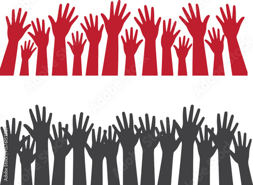 raising hands vector